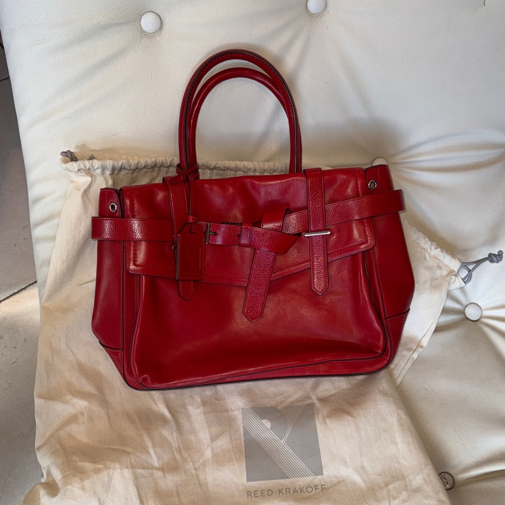 Reed Krakoff Red Leather Structured Satchel
